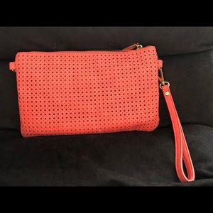 Charming Charlie coral zip coral fashion purse